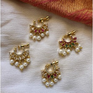 AD Circle Pearl Drop Nose Ring 