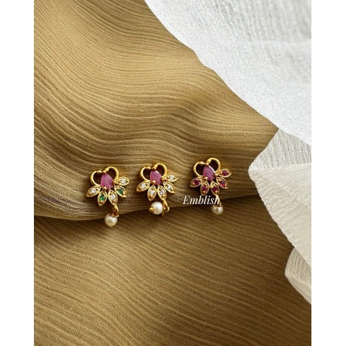 Beautiful Flower Pearl Drop Clip On