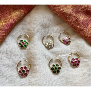 Kundan Jadau Flower Septum Nose Pin 