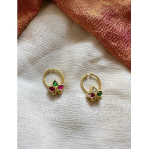 Kundan Jadau Leaf Flower Septum Nose Pin