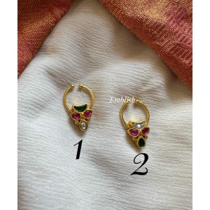 Kundan Jadau Moon Flower Septum Nose Pin
