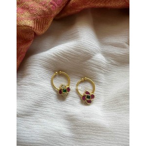 Kundan Jadau Flower Unique Septum Nose Pin Kundan Jadau Flower Unique Septum Nose Pin