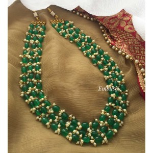 Beads Layer Neckpiece .- Green