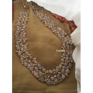 Beads Layer Neckpiece .- Grey