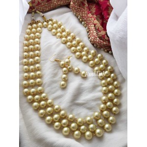 Triple layer pearl mala set