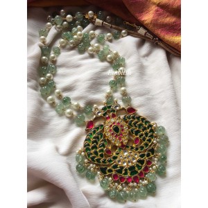 Kundan jadau pumpkin beads double Peacock  