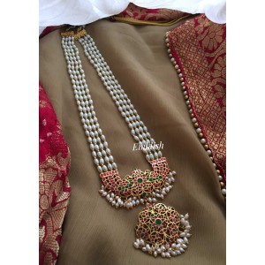 Rice pearls midlenght kundan jadau pearl layer neckpiece-1