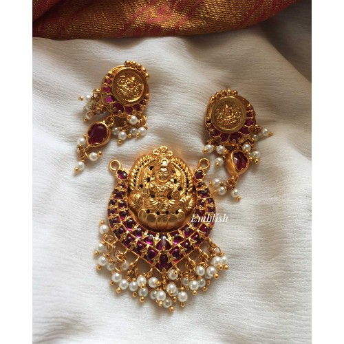 Lakshmi kemp with Double beads Pendant Set 
