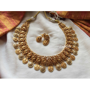 Lakshmi coin drop neckpiece-short 