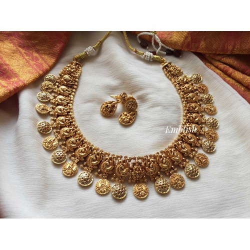 Lakshmi coin drop neckpiece-short 