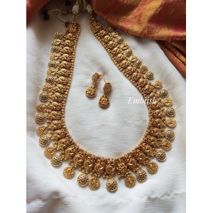 Lakshmi coin drop neckpiece-long 