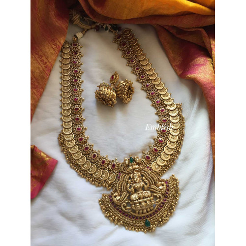  Lakshmi coin flower gold beads gold alike haram