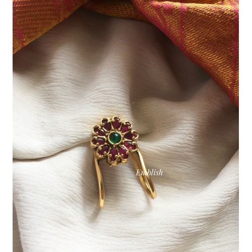 Kemp Flower V Shape Finger Ring - 1