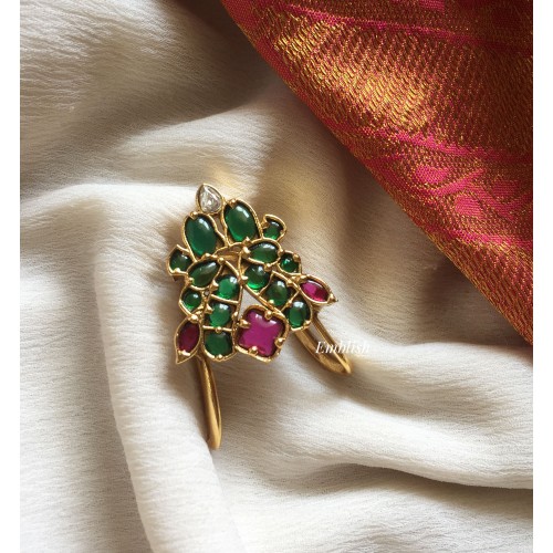 Kemp Double Peacock finger Ring - Green