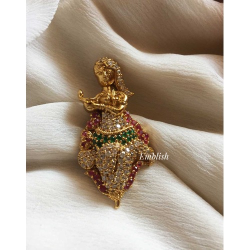 Girl with Lamp Saree Pin