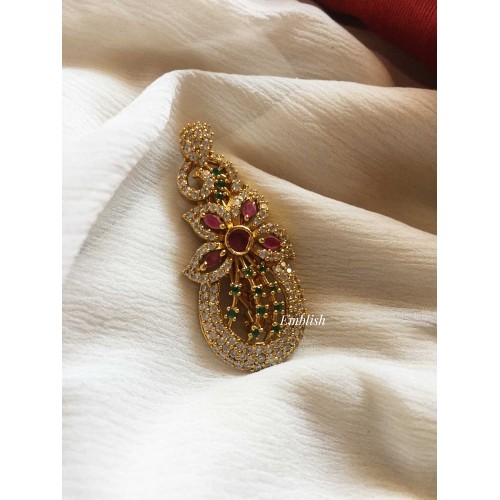 AD Stone Flower Saree Pin