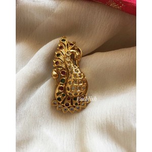 Double Peacock Saree Pin