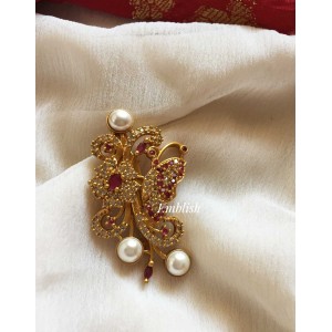 Butterfly with Pearl Saree Pin