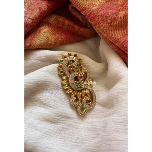 Double Peacock Saree Pin