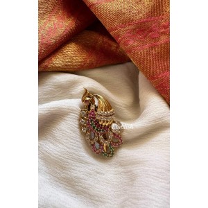 Dancing Peacock Saree Pin