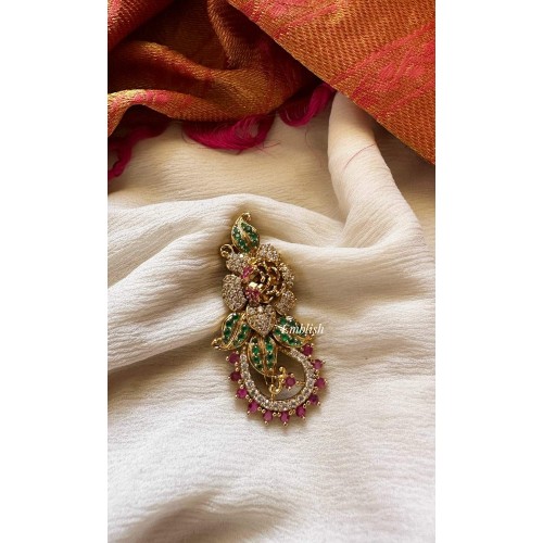 Fancy Ad Rose Leaf Saree Pin