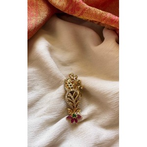 Big Leaf Flower saree Pin