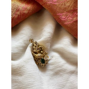 Peacock Saree Pin - Green