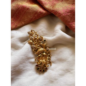 Lotus Flower Leaf Saree Pin