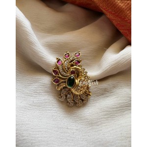 Kemp Peacock Saree Pin