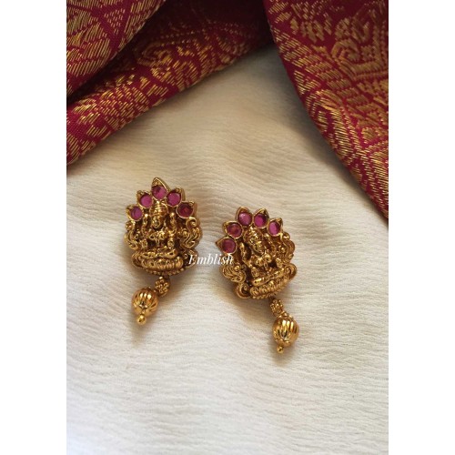 Antique  gold alike Lakshmi with gold beads Stud