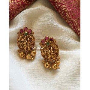 Antique Krishna radha with gold drops Stud