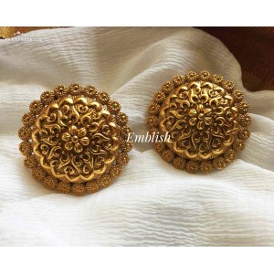 Antique Round Flower Intricrate Stud