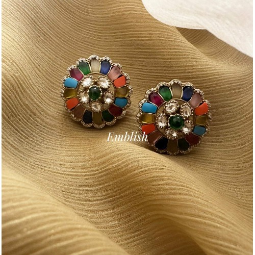 Victorian Kemp Flower Multicolour Stud 