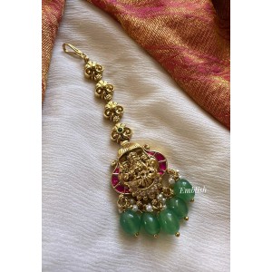 Gold alike Kundan jadau Laskhmi with Flower Pastel Bead Tikka