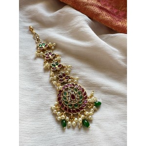 Kemp Flower Chakra Lotus Tikka - Green Beads