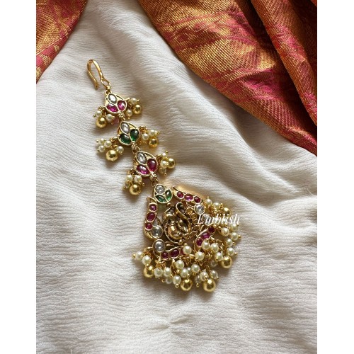 Kemp Annam Peacock Tikka - Gold Beads