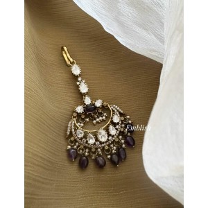 Royal Victorian Mosanite Chandelier Tikka - Purple