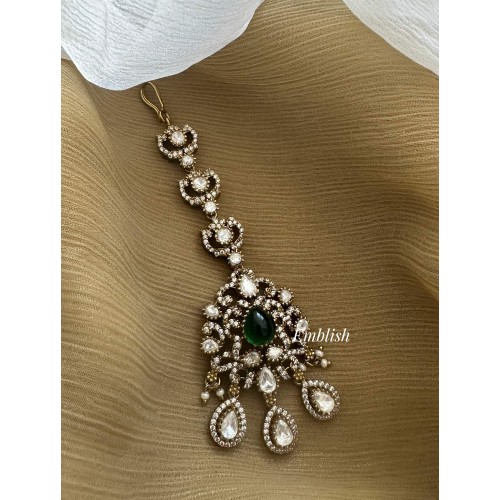 Victorian Mosanite Flower Tikka - Green