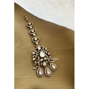 Victorian Mosanite Flower Tikka - White