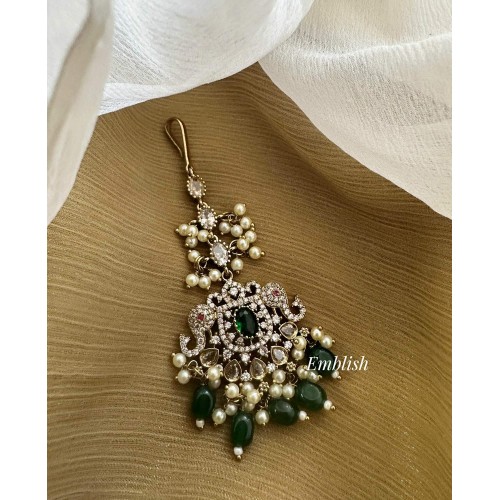 Victorian Flower Double Hathi Tikka - Green