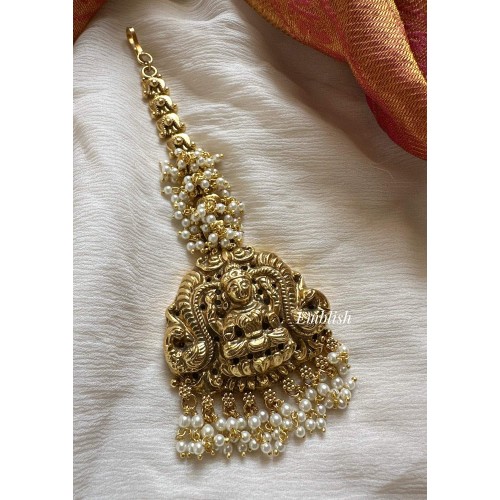 Bridal Lakshmi big Pearl Bunch mang tikka