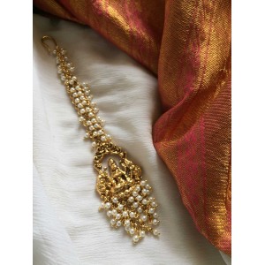 Antique Lakshmi with Haathi Pearl bunch Tikka