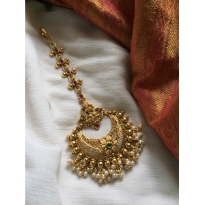 Antique Flower Lakshmi Pearl Bunch Tikka