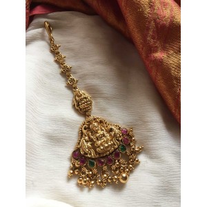 Antique Lakshmi Flower with Haathi Gold Drops Tikka