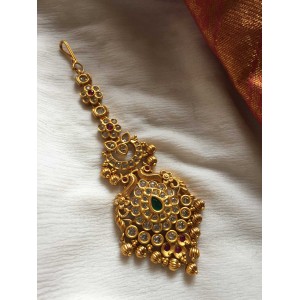 Double Peacock with Gold Drops Tikka