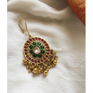 Kemp Flower Oval Tikka - Gold Beads.