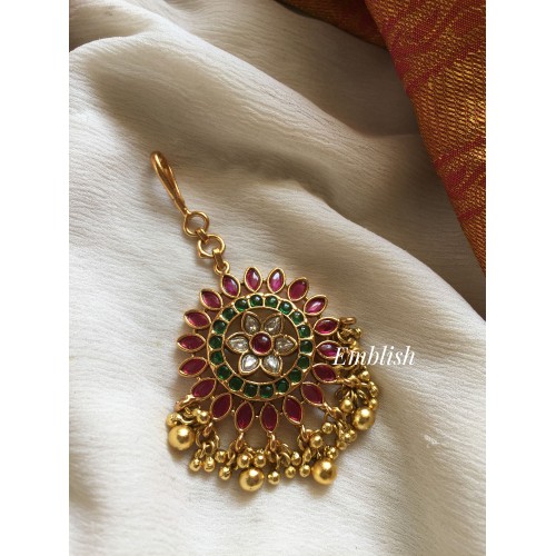 Kemp Flower leaf Intricate Tikka - Gold Beads