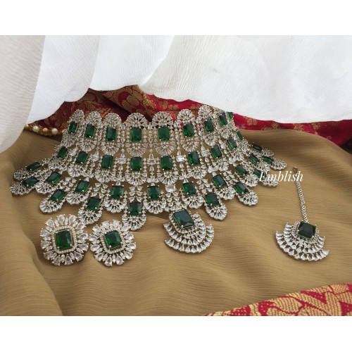 Kiara Advani Grand Bridal Ad High Neck Choker - Green