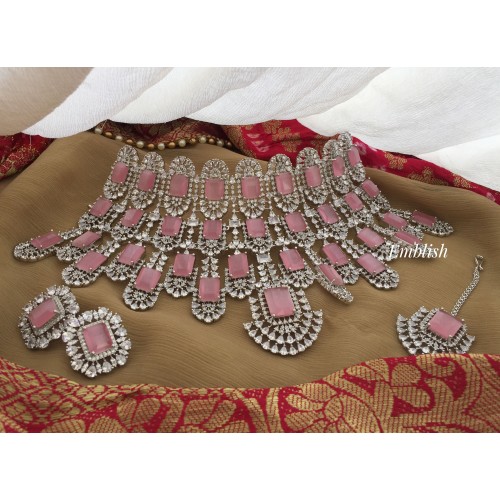Kiara Advani Grand Bridal Ad High Neck Choker - Pastel Pink