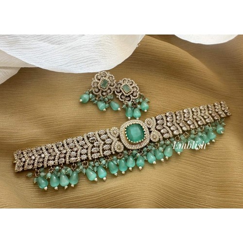 Victorian Array with Bead choker - Pastel Blue